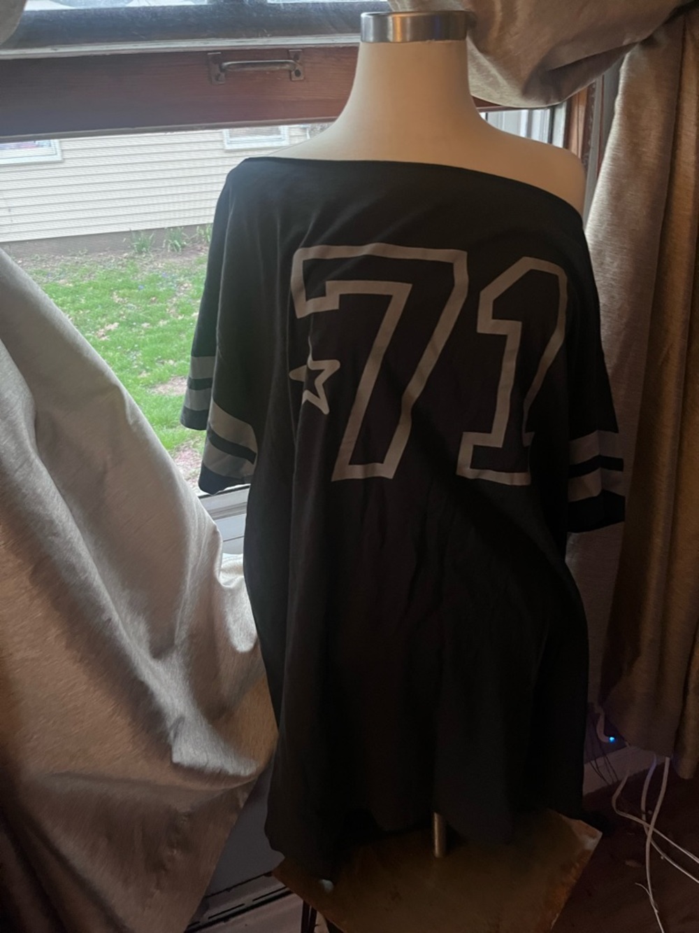 Urban Outfitters Black Tunic with Gray '71' Graphic